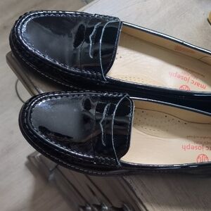 Black Patent Leather Loafers Lightly Worn